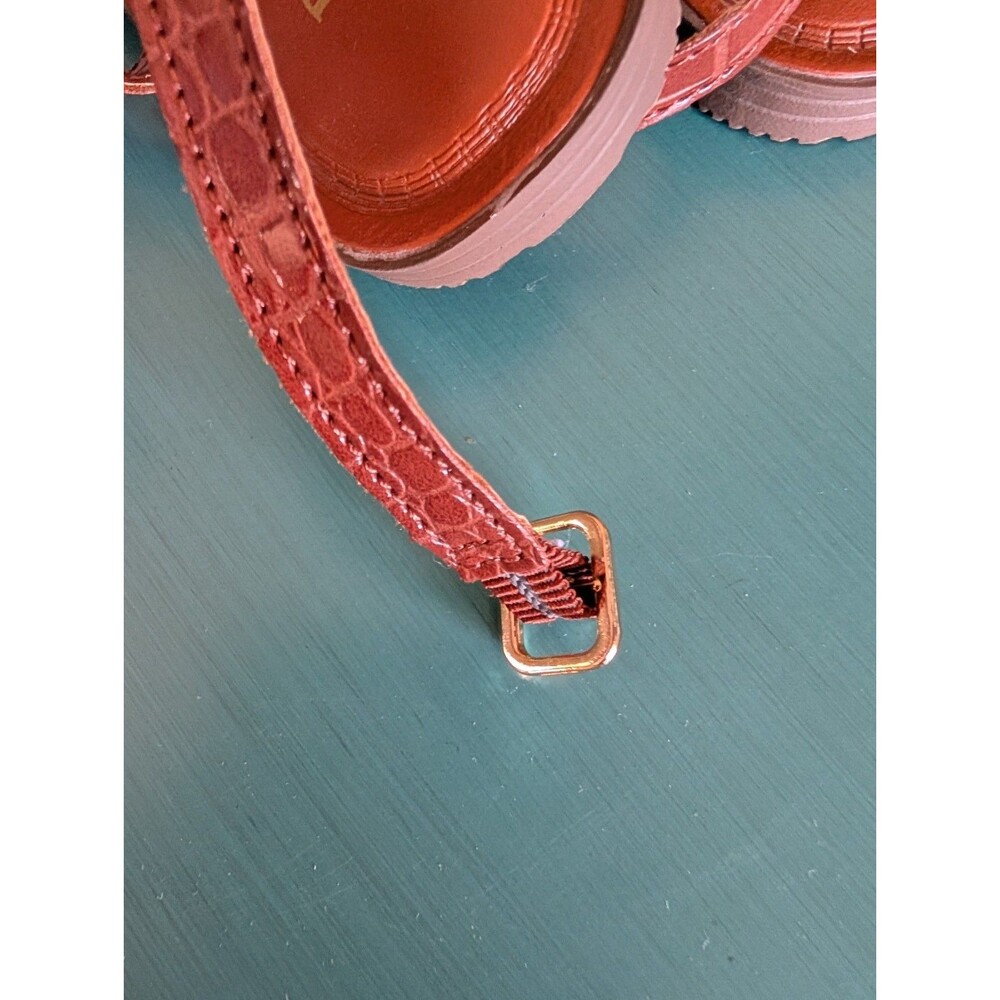Polo Ralph Lauren Tierney Girls Faux Leather Sandals Preppy Classic Kids Sz 13 image 8